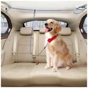 Adjustable Dog Seat Belt Harness for 1 Dog up to 200Lbs for Car Travel