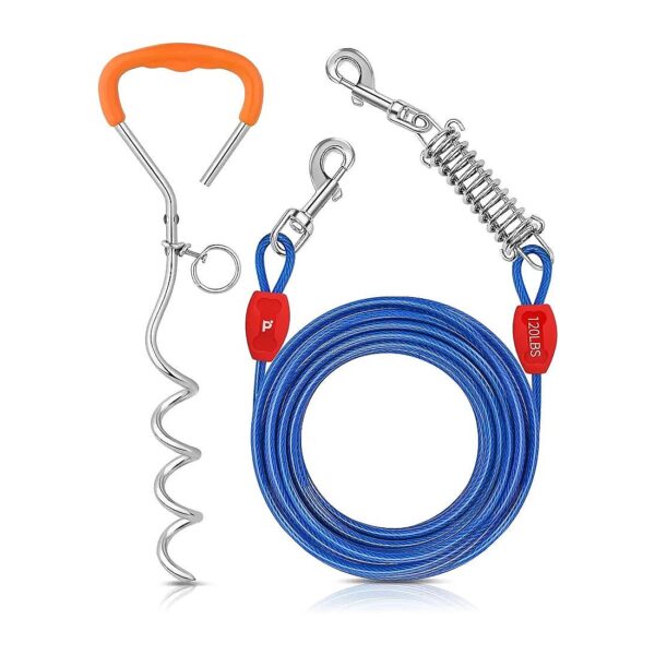 Adjustable Dog Tie Out Cable for Medium to Large Breed Dogs