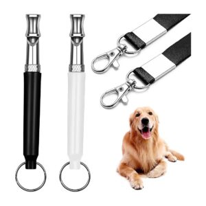 Adjustable Dog Whistles for Barking Control and Recall Training with Lanyard