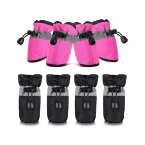 Adjustable Drawstring Pet Boots with Reflective Straps for Small Dogs' Comfort and Safety