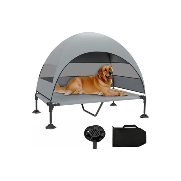 Adjustable Elevated Dog Bed with Canopy for Small Medium and Large Dogs