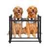 Adjustable Elevated Dog Bowl Stand for Large and XL Size Dogs with Stainless Steel Bowls