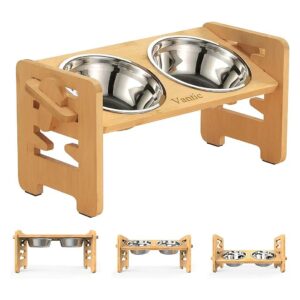 Adjustable Elevated Pet Feeders with Foldable and Removable Stainless Steel Bowls