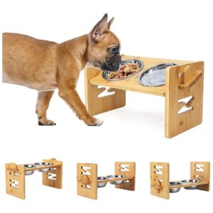 Adjustable Elevated Pet Feeding Station for Small Medium Dogs and Cats