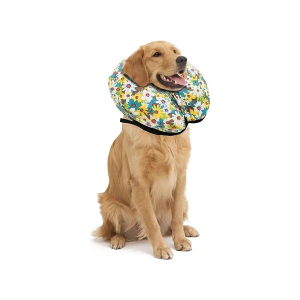 Adjustable Floral Dog Recovery Collar, Soft and Lightweight, Prevents Scratches and Bites