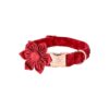 Adjustable Flower Dog Collar for Small Medium Large Dogs in Christmas Red Color