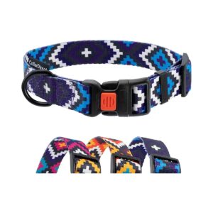 Adjustable Geometric Pet Collar for Dogs with Tribal Pattern Design