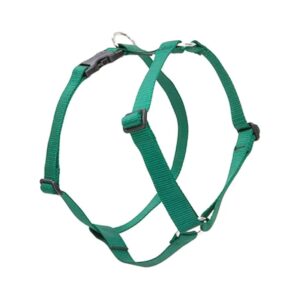 Adjustable Girth Green Nylon Dog Harness for Medium Dogs 20-32