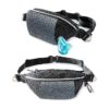 Adjustable Grey Dog Training Fanny Pack with Reflective Safety Strip and Multiple Pockets