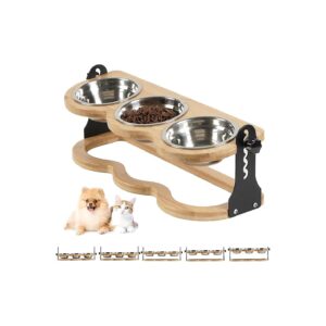 Adjustable Height Cat Food and Water Bowl for Cats and Small Dogs