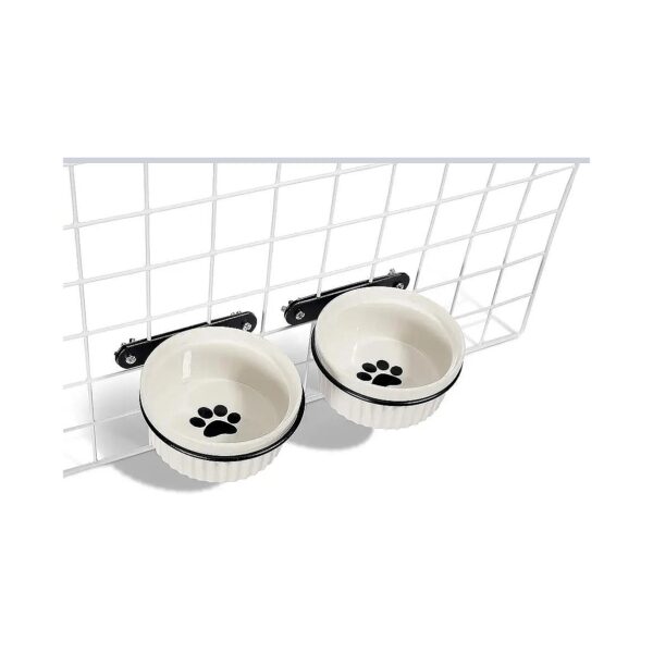 Adjustable Height Ceramic Food Bowl for Small Pets with Easy Attach and Dishwasher Safe