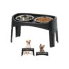 Adjustable Height Dog Bowls with Spill Proof Design for Multiple Pets