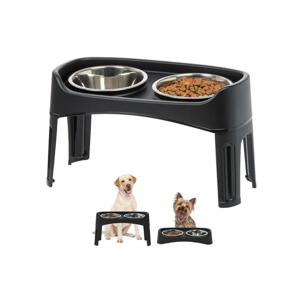 Adjustable Height Dog Bowls with Spill Proof Design for Multiple Pets