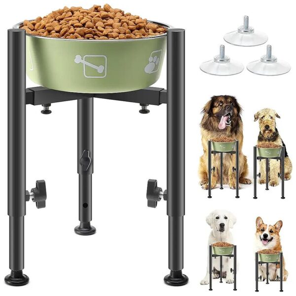 Adjustable Height and Width Dog Bowl Stand for Growing Pets