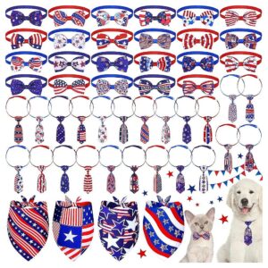 Adjustable Independence Day Dog Bows and Neckties for Cats and Dogs