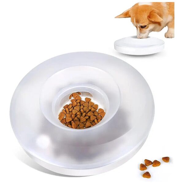 Adjustable Kibble Dispenser Food Feeder Bowl for Dogs Cats Up to 3 Cups