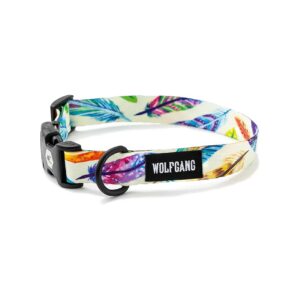 Adjustable Large Dog Training Collar with FeatheredFriend Print and Breathable Design