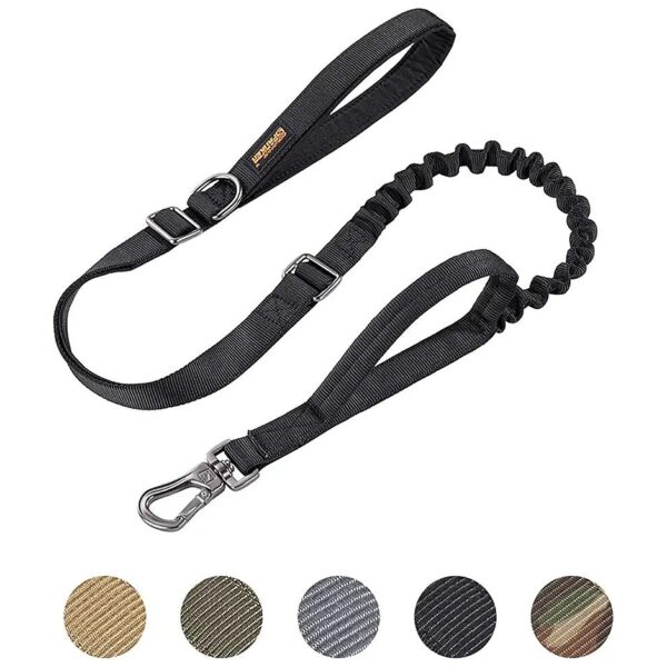 Adjustable Length Tactical Dog Leash with Comfortable Soft Padded Handles