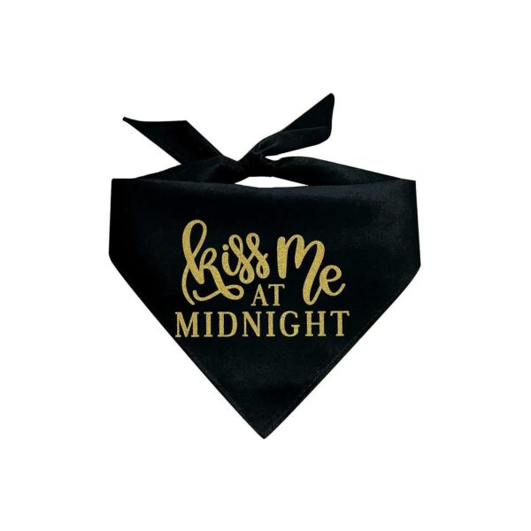 Adjustable Lightweight Kiss Me at Midnight Dog Bandana for Small Dogs Black OS 357