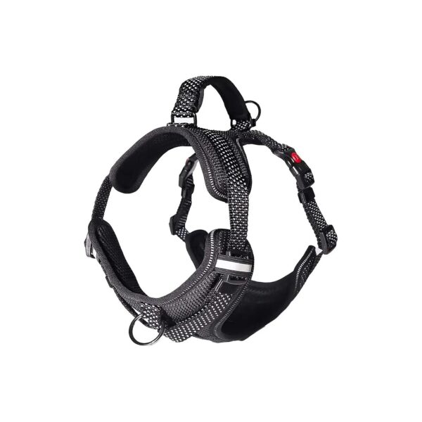 Adjustable Medium Dog Harness with Reflective Strips for Safety