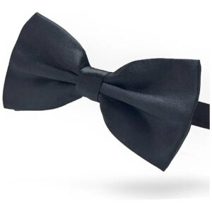 Adjustable Medium Large Dog Collar with Solid Black Bow Tie