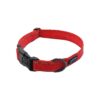 Adjustable Medium RED Nylon Dog Collar with Reflective Safety Feature