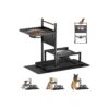 Adjustable Metal Dog Bowl Stand with Elevated Feeding Station for Large Medium Small Dogs