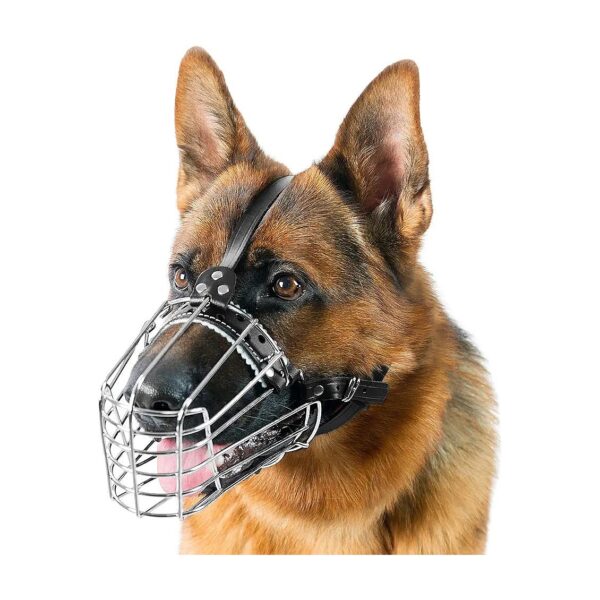 Adjustable Metal Muzzle for German Shepherd with Snout Circumference 7-5 In