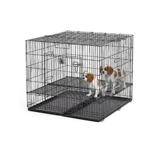 Adjustable Metal Playpen Crate for Dogs with Grid and Pan Included