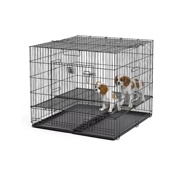 Adjustable Metal Playpen Crate for Dogs with Grid and Pan Included