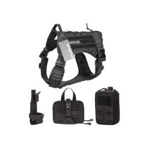 Adjustable Molle Tactical Dog Vest with Multiple Pouches for Carrying Daily Items