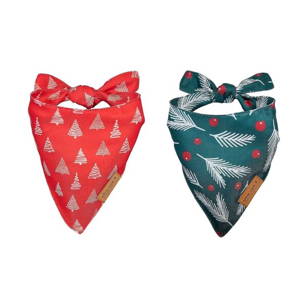 Adjustable Neckbandanas for Small Dogs and Puppies with Christmas Patterns