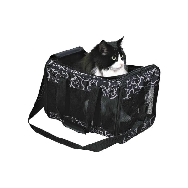 Adjustable Nylon Black Pet Carrier with Multiple Access Points and Large Air Vents