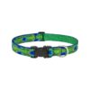 Adjustable Nylon Collar for Large Dogs with Green Feathers Pattern