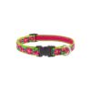 Adjustable Nylon Collar for Small Dogs featuring Petunias Design