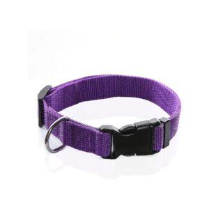 Adjustable Nylon Dog Collar 1 Inch 3/4 Inch 5/8 Inch Wide Purple Small Medium Large