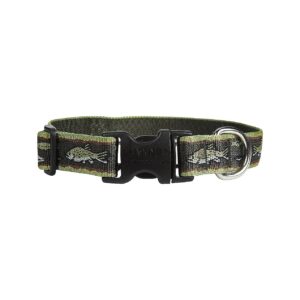 Adjustable Nylon Dog Collar in Brook Trout Pattern for Medium and Large Canines