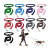 Adjustable Nylon Dog Collars and Leashes with Buckle Quick Release for Small Medium Pets