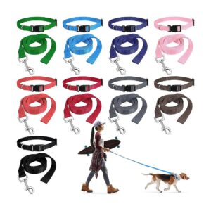 Adjustable Nylon Dog Collars and Leashes with Buckle Quick Release for Small Medium Pets