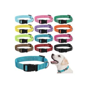 Adjustable Nylon Dog Collars with Quick Release Buckle for Medium Dogs