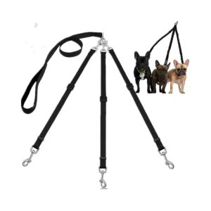 Adjustable Nylon Dog Leash with Three Leashes in One for Pet Owners