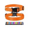 Adjustable Orange Nylon Dog Collar with Quick Release Buckle for Large Breed Dogs