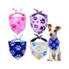 Adjustable Paw Print Dog Bandanas with Triangle Bibs for Small Medium Dogs Pet Apparel