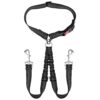 Adjustable Pet Car Seat Belt with Dual Headrest Restraint for Two Dogs