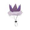 Adjustable Pet Crown for Cats Dogs Purple Large Size for Parties Photos