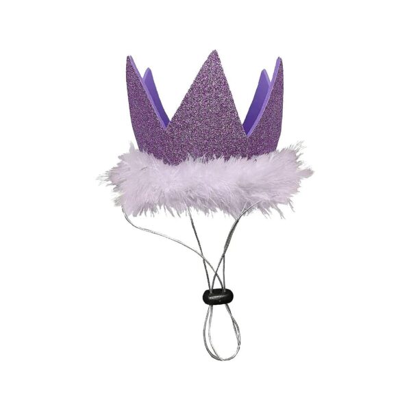 Adjustable Pet Crown for Cats Dogs Purple Large Size for Parties Photos