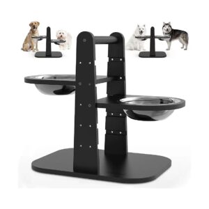 Adjustable Pet Feeding Station with Detachable Bowls for Multi-Pet Homes