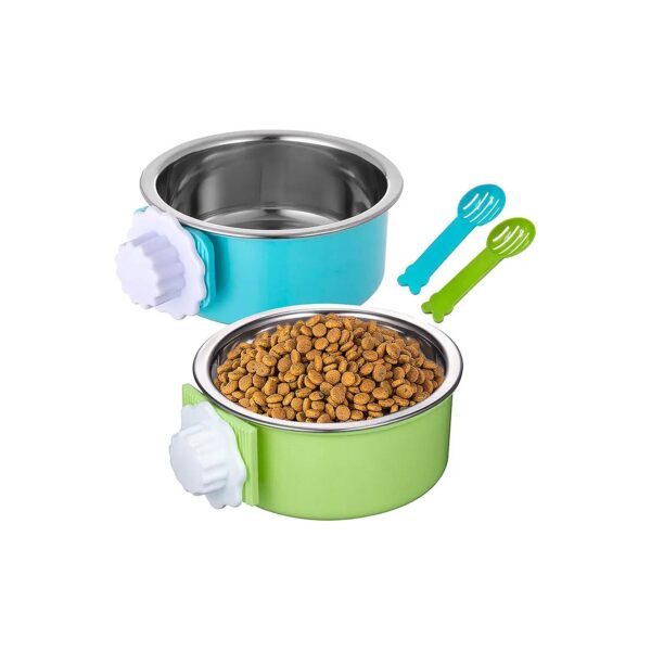 Adjustable Pet Food and Water Feeder Bowl with Stainless Steel and Plastic Construction