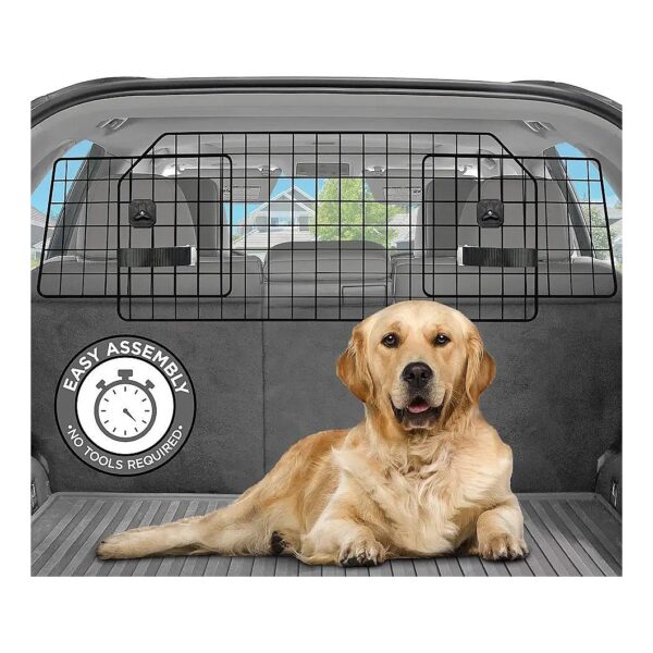 Adjustable Pet Partition for Cars SUVs and Trucks - Heavy Duty Wire Mesh Divider