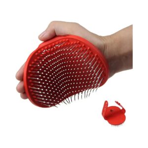 Adjustable Pet Rubber Brush Massager with Stainless Steel Pin for Efficient Grooming